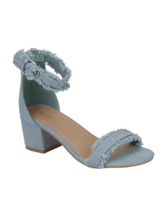 blue denim ankle strap sandals - 14714917 - Zoom Image - 1