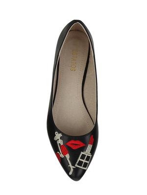 black leather slip on ballerina - 14714963 - Standard Image - 5