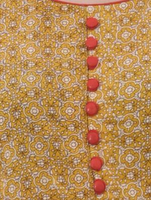 yellow cotton a-line kurta - 14715065 - Standard Image - 4