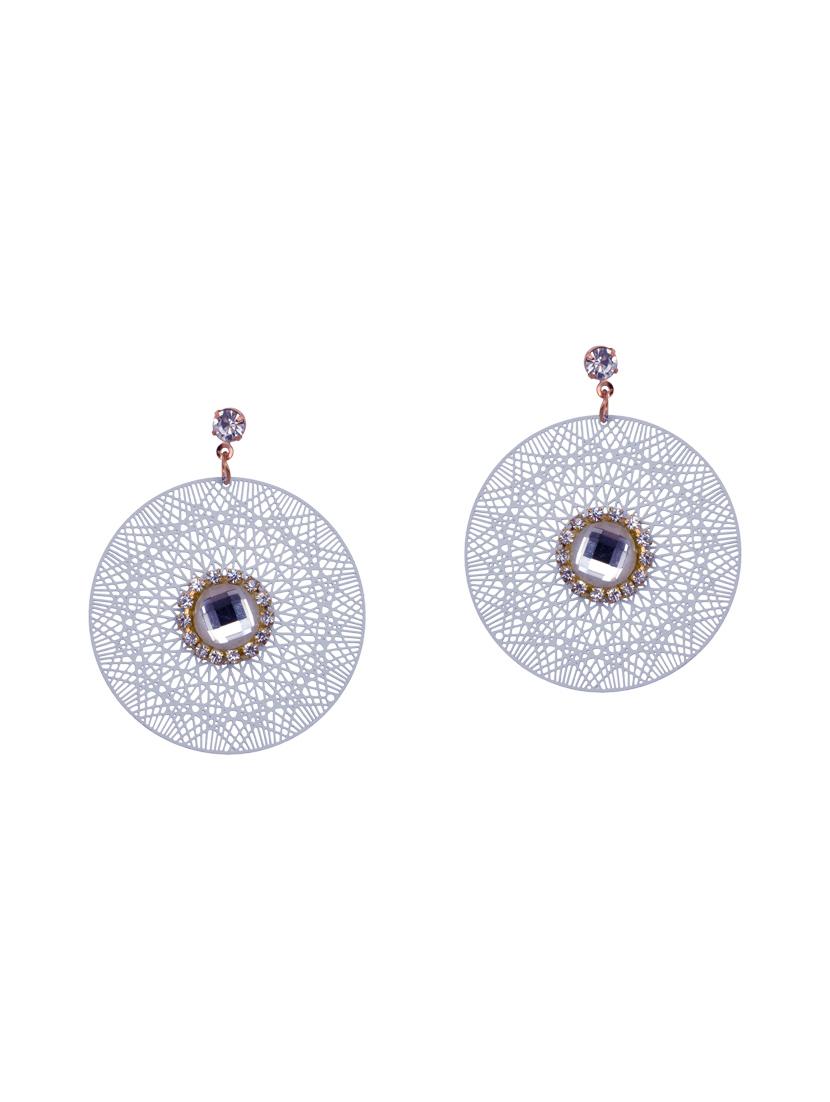 white metal drop earring - 14715451 - Zoom Image - 1