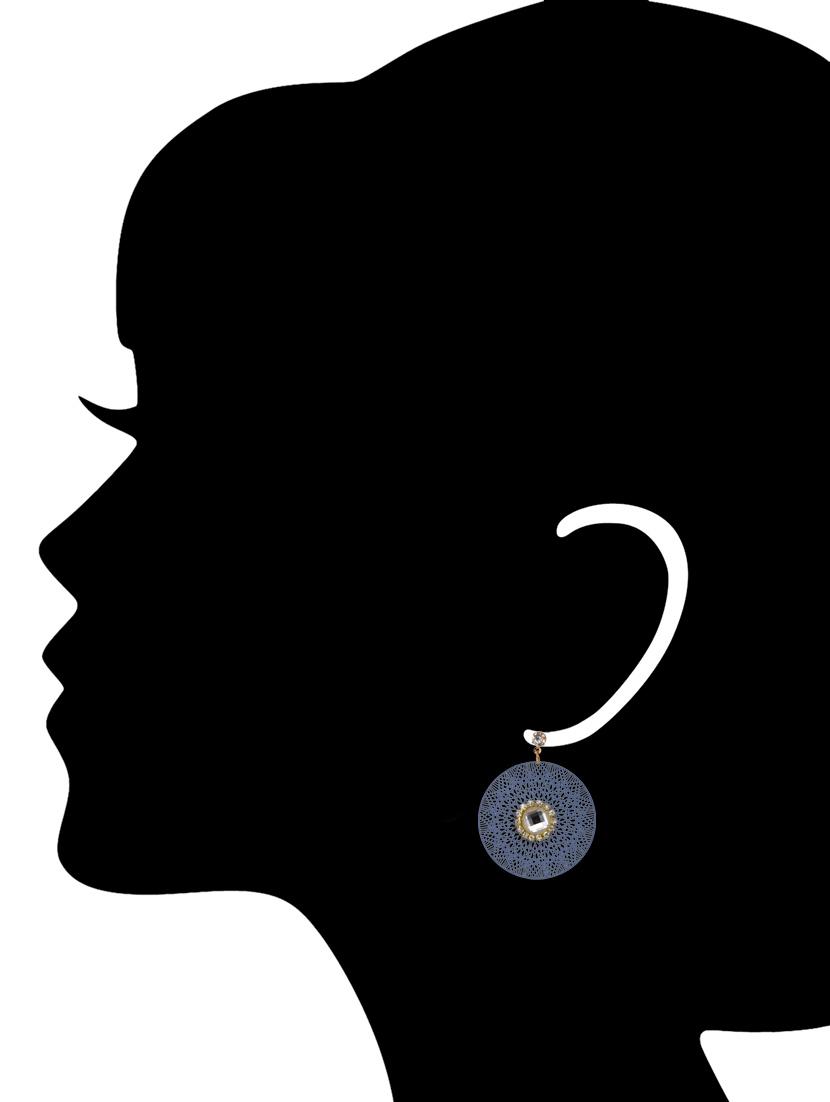 blue metal drop earring - 14715452 - Zoom Image - 2