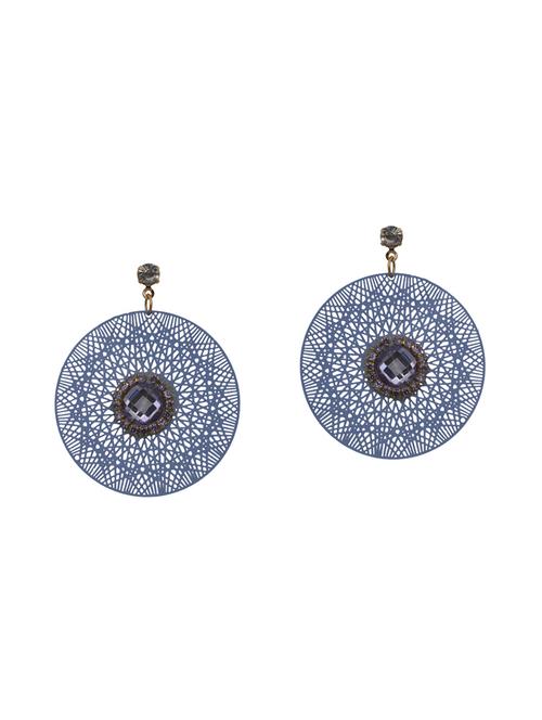 blue metal drop earring - 14715453 - Standard Image - 1