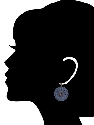 blue metal drop earring - 14715453 - Standard Image - 2