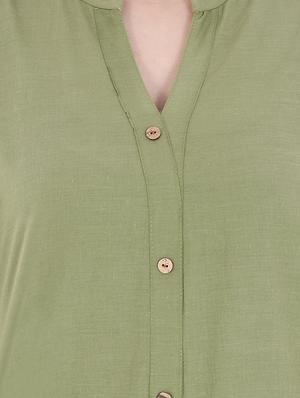 green cotton straight kurta - 14717068 - Standard Image - 4