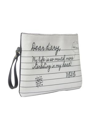 white leatherette regular clutch - 14718036 - Standard Image - 4