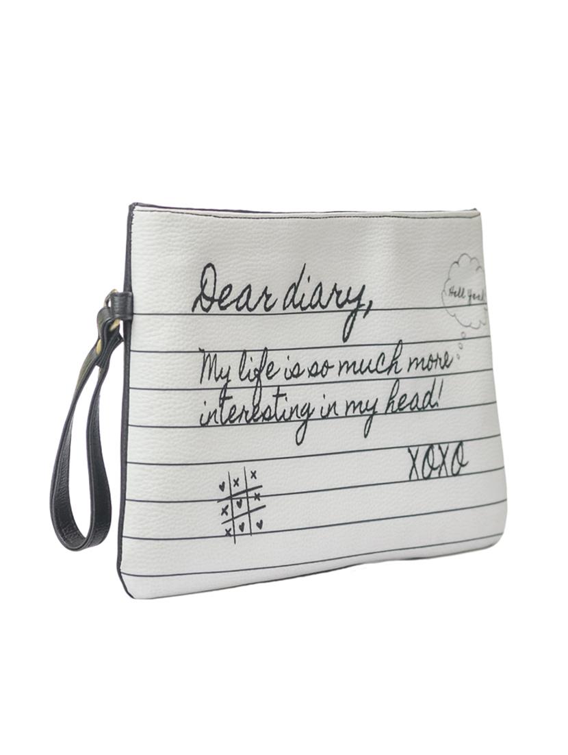 white leatherette regular clutch - 14718036 - Zoom Image - 4