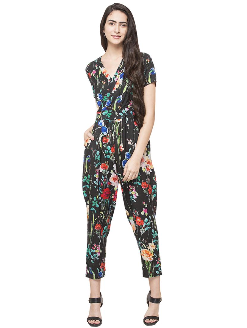 green printed full leg jumpsuit - 14719797 - Zoom Image - 1