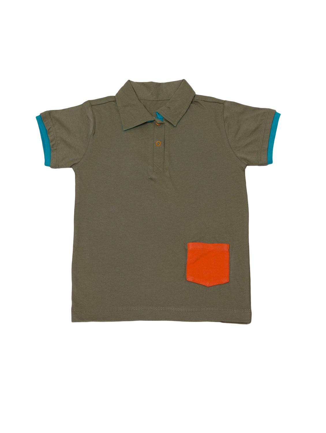 contrast pocket patch polo neck t-shirt - 14720069 - Zoom Image - 1