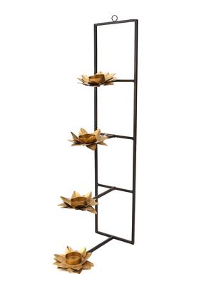 gold & black metal wall tea light - 14720854 - Standard Image - 4