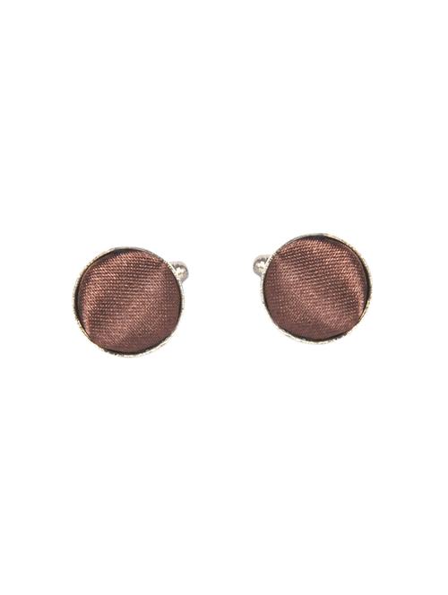 coffee brown metal cufflink - 14720905 - Very Small Image - 1