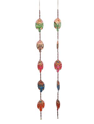 leather puppetry ganesha door hanging(set of 2) - 14721091 - Standard Image - 2