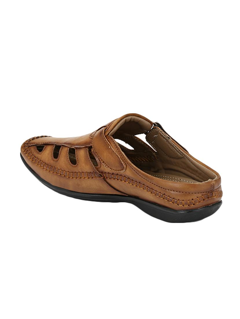 tan leatherette slip on sandal - 14724845 - Zoom Image - 3