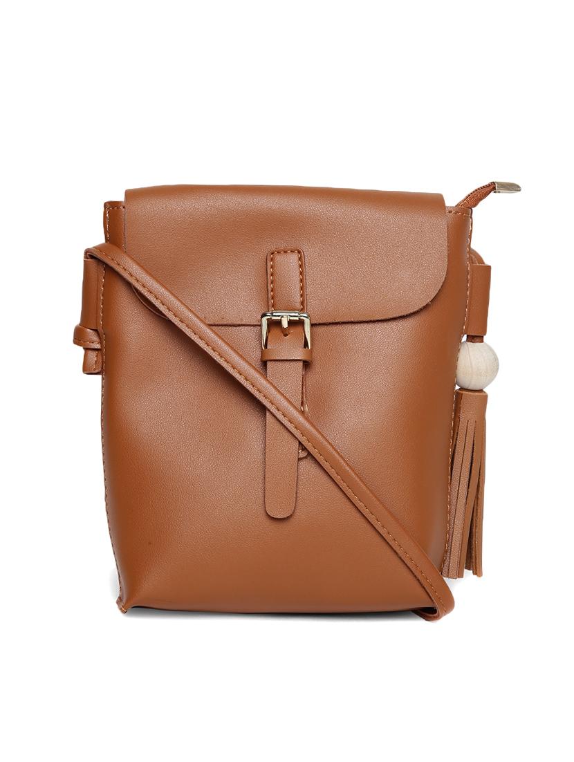 brown cotton regular sling bag - 14730627 - Zoom Image - 1