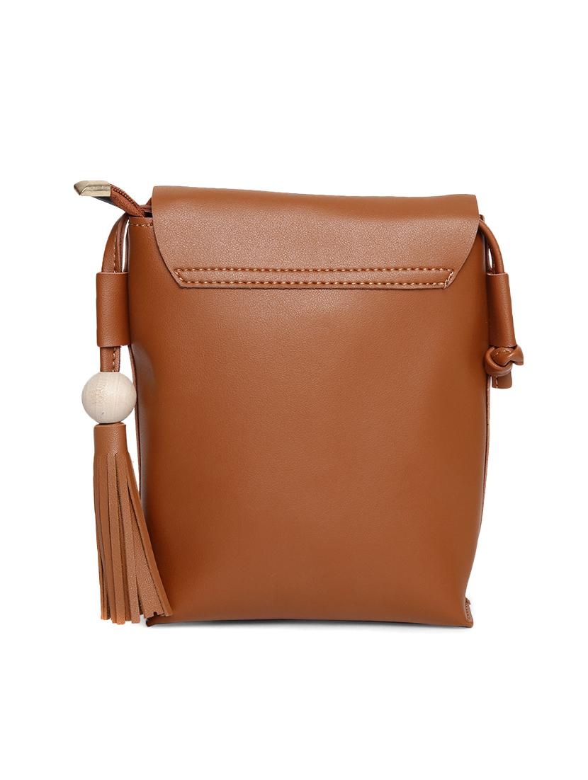 brown cotton regular sling bag - 14730627 - Zoom Image - 2
