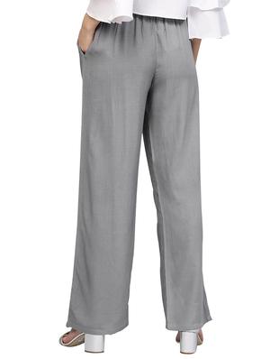 grey solid palazzo - 14733555 - Standard Image - 3