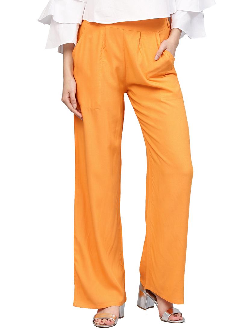 orange solid palazzo - 14733558 - Zoom Image - 1