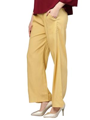 beige solid palazzo - 14733559 - Standard Image - 2