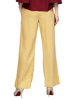 beige solid palazzo - 14733559 - Standard Image - 3