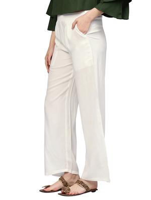 white solid palazzo - 14733560 - Standard Image - 2