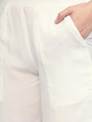 white solid palazzo - 14733560 - Standard Image - 4