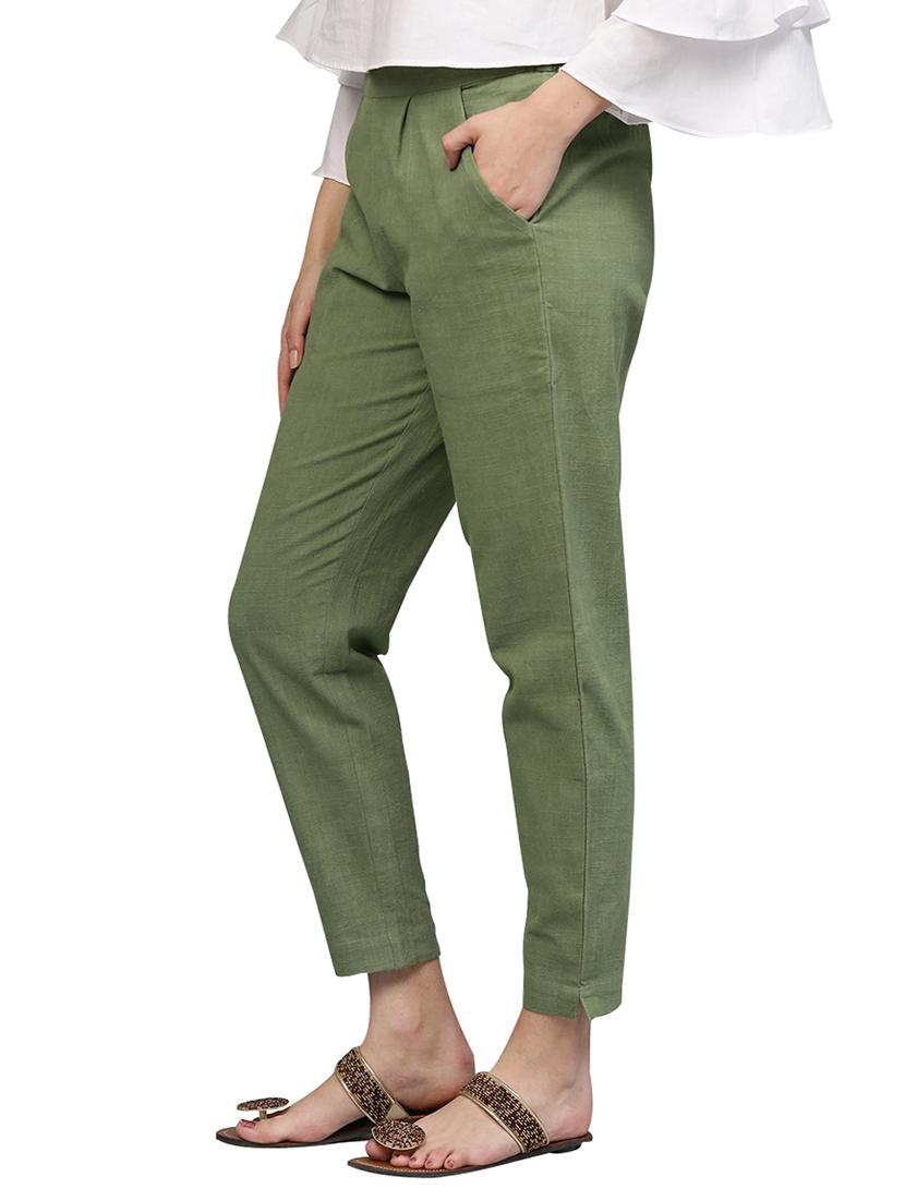 green flat front trouser - 14733562 - Zoom Image - 2