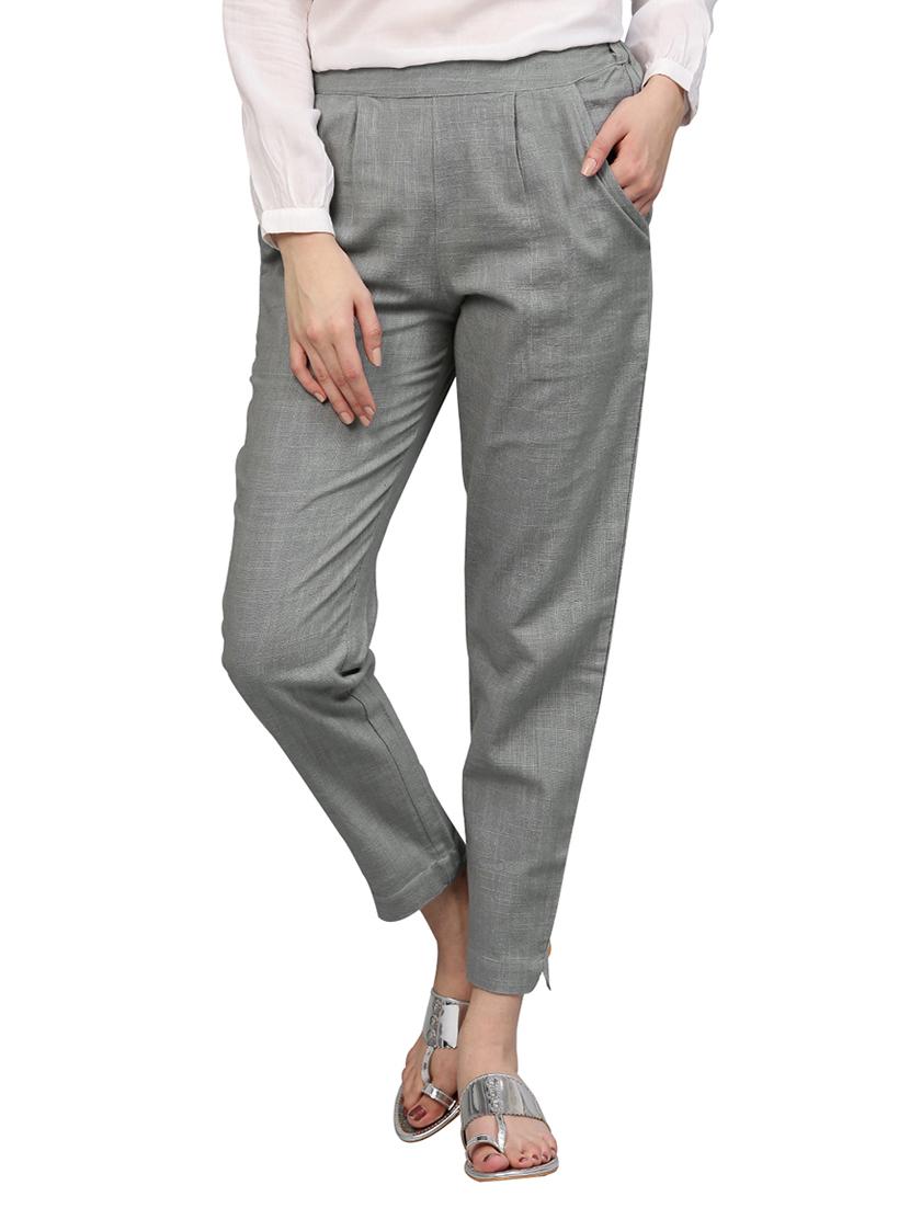 grey pleated trouser - 14733563 - Zoom Image - 1
