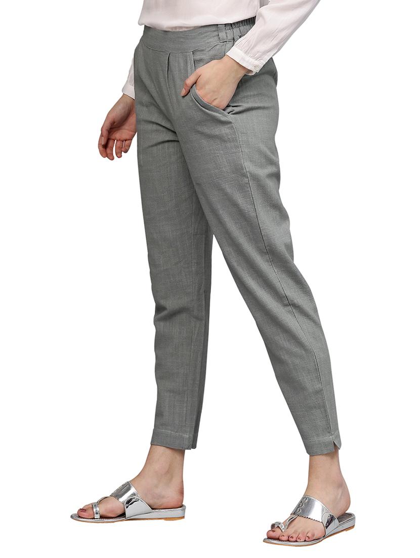 grey pleated trouser - 14733563 - Zoom Image - 2