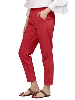 red flat front trouser - 14733568 - Standard Image - 2