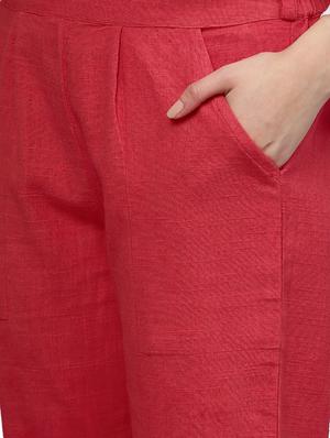 red flat front trouser - 14733568 - Standard Image - 4