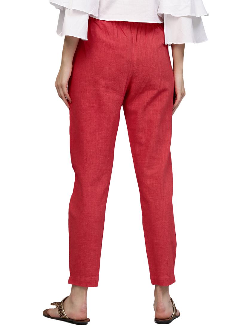 red flat front trouser - 14733568 - Zoom Image - 3