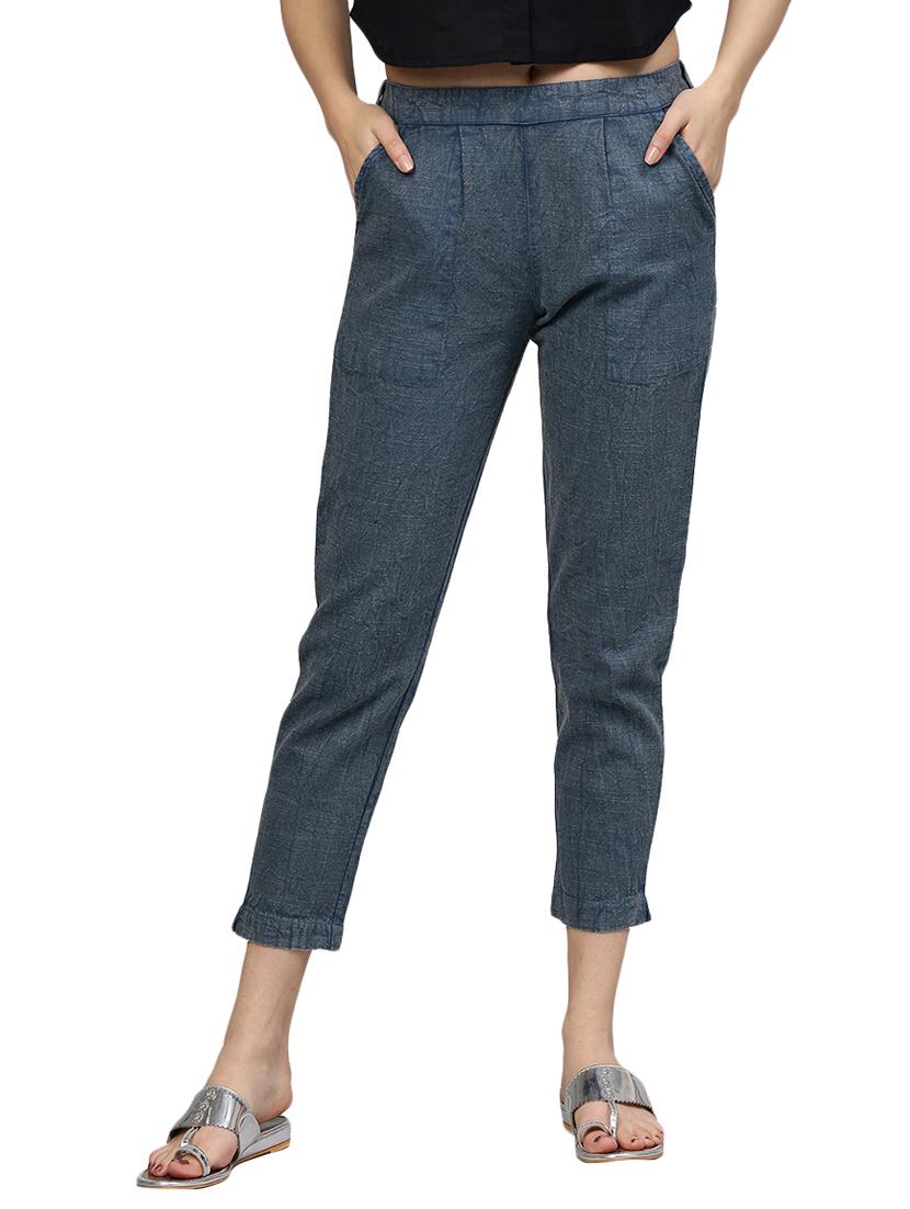 blue flat front trouser - 14733570 - Zoom Image - 1