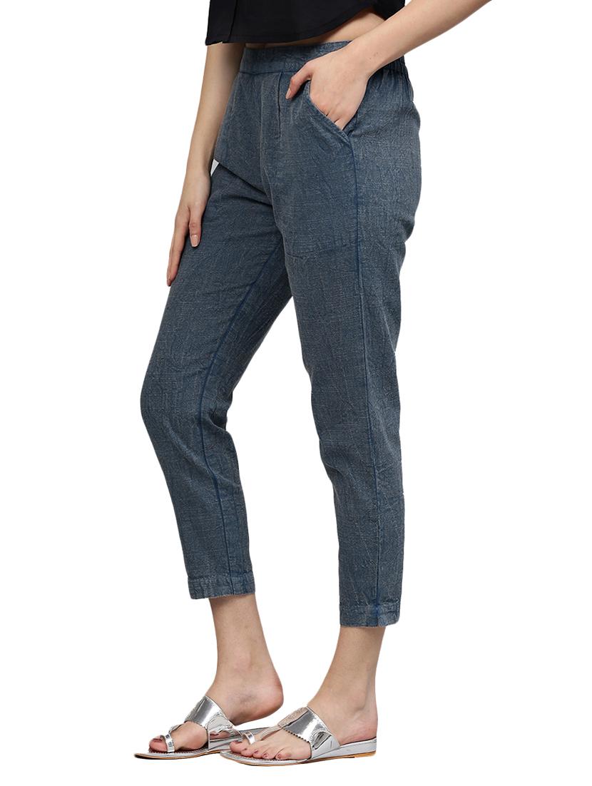 blue flat front trouser - 14733570 - Zoom Image - 2