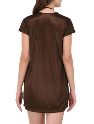 brown solid nightwear set - 14733612 - Standard Image - 3