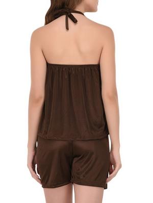 brown solid nightwear set - 14733612 - Standard Image - 5