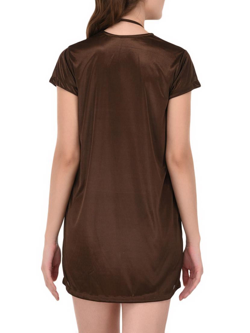 brown solid nightwear set - 14733612 - Zoom Image - 3