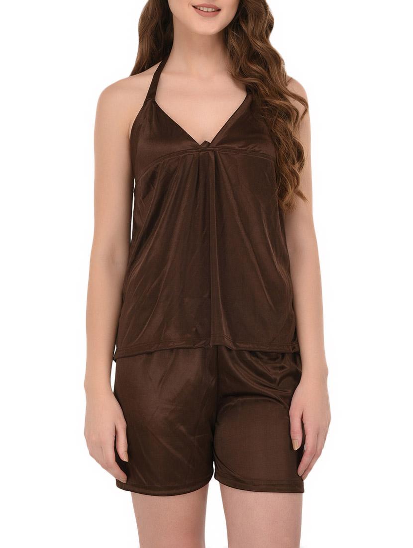 brown solid nightwear set - 14733612 - Zoom Image - 4
