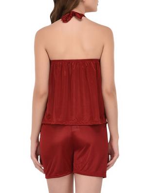 red solid nightwear set - 14733621 - Standard Image - 5