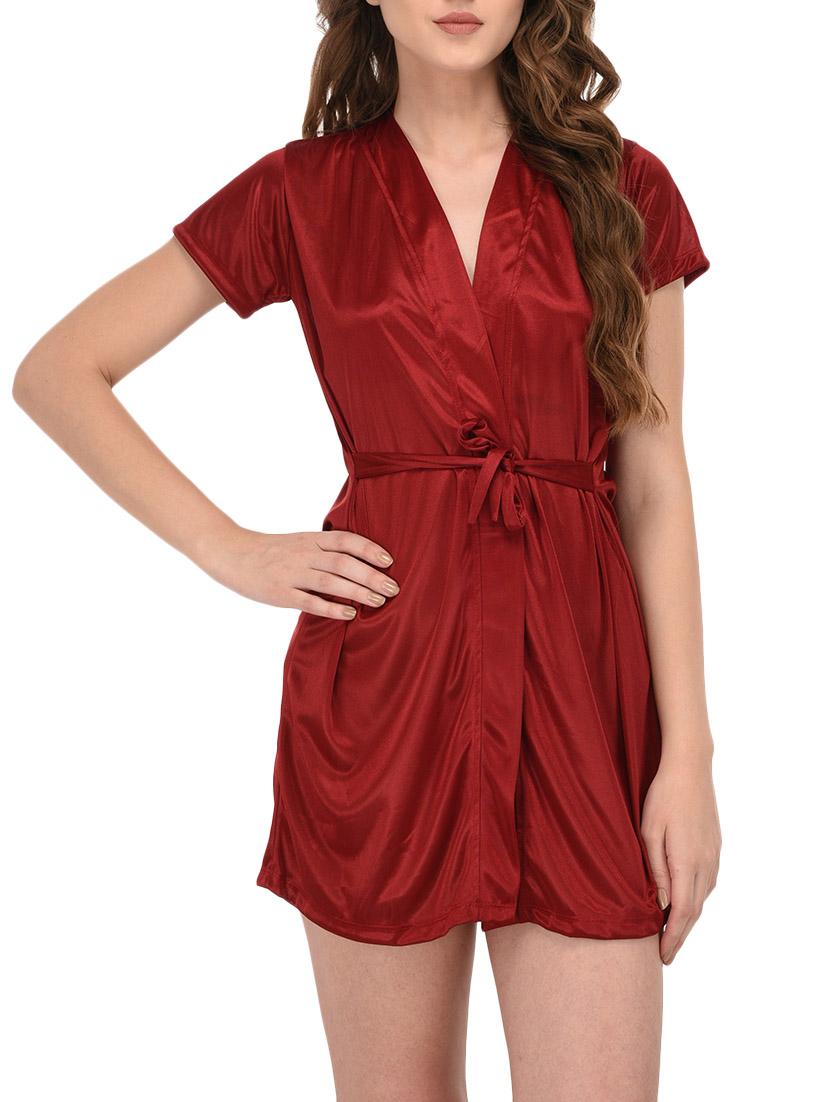 red solid nightwear set - 14733621 - Zoom Image - 2