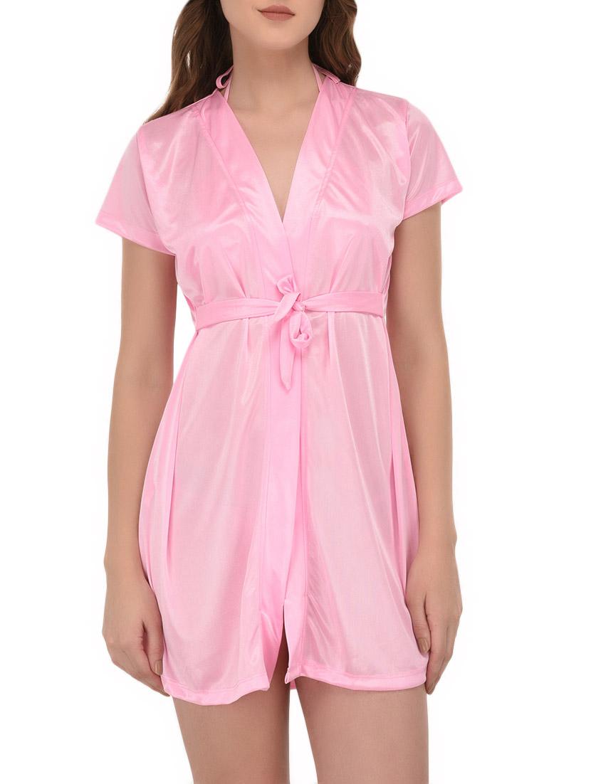 pink satin nightwear set - 14733630 - Zoom Image - 2