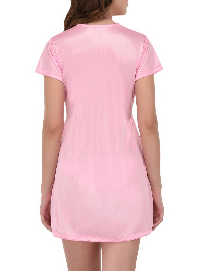pink satin nightwear set - 14733630 - Zoom Image - 3