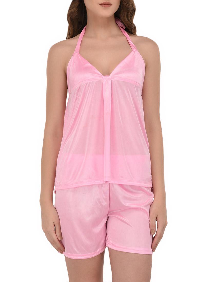 pink satin nightwear set - 14733630 - Zoom Image - 4