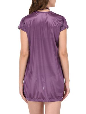 purple solid nightwear set - 14733631 - Standard Image - 3