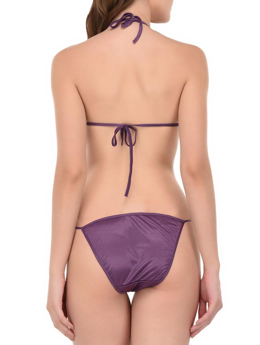 purple solid nightwear set - 14733631 - Zoom Image - 7