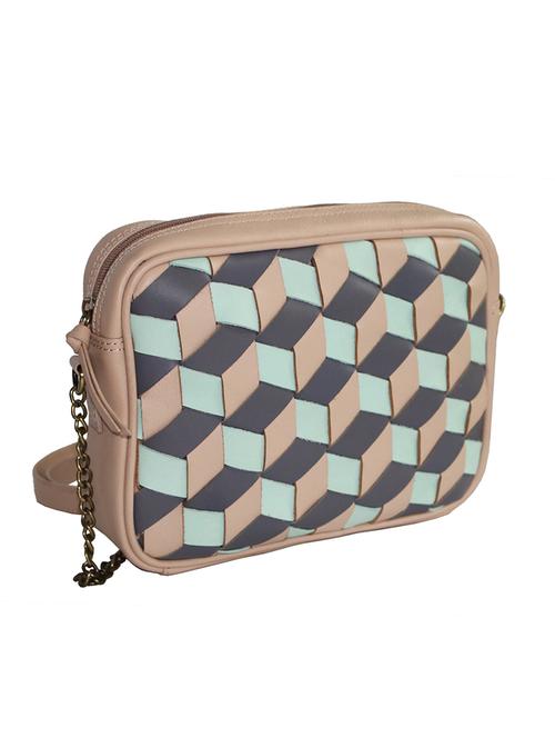 beige leather sling bag - 14733710 - Standard Image - 1
