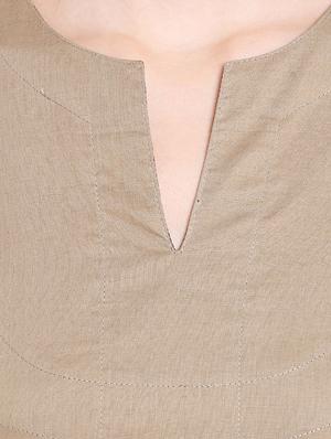 brown cotton anarkali kurta - 14733958 - Standard Image - 4