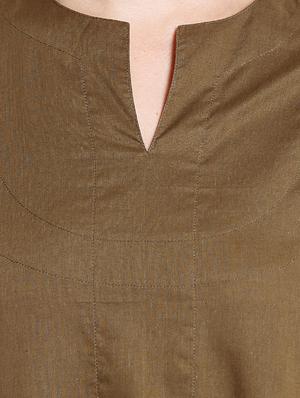 brown cotton anarkali kurta - 14733959 - Standard Image - 4
