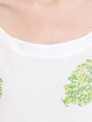 white cotton asymmetric kurta - 14734129 - Standard Image - 4