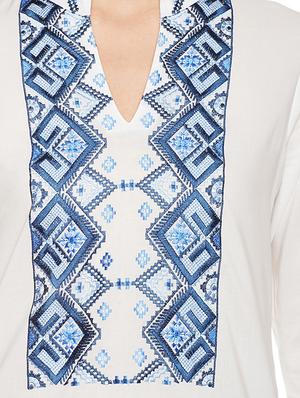 white cotton a-line kurti - 14734185 - Standard Image - 4