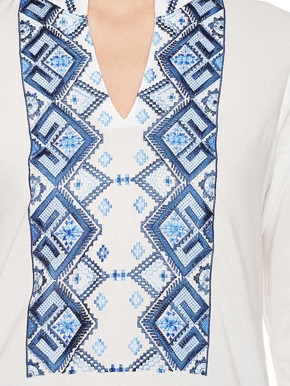 white cotton a-line kurti - 14734185 - Zoom Image - 4