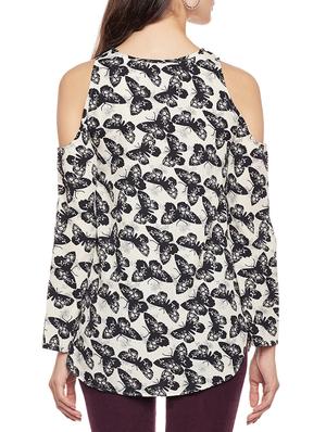 beige printed casual top - 14734189 - Standard Image - 3